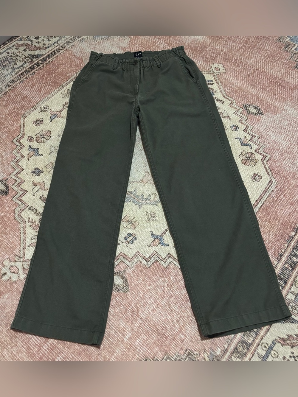 GAP Olive Green Wide-Leg Pants